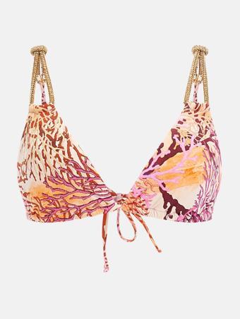 Guess Kadın Pembe Üçgen Bikini Üst (Çıkarılabilir Ped)