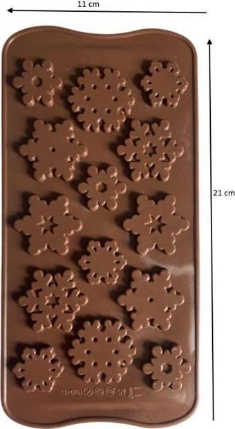 SİLİKON ÇİKOLATA KALIBI KAR TANELERİ 21*11 CM