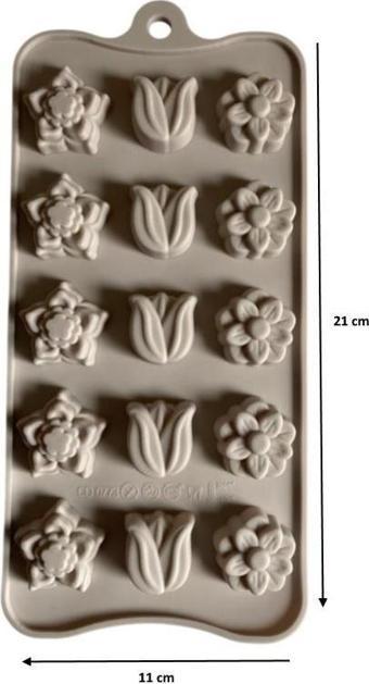 SİLİKON ÇİKOLATA KALIBI LALELİ 21*11 CM