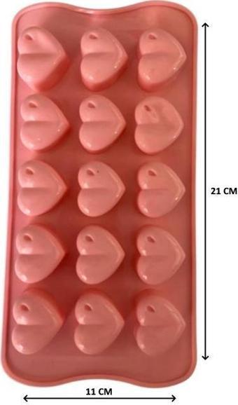 SİLİKON ÇİKOLATA KALIBI KALP DAMLALI 21*11 CM