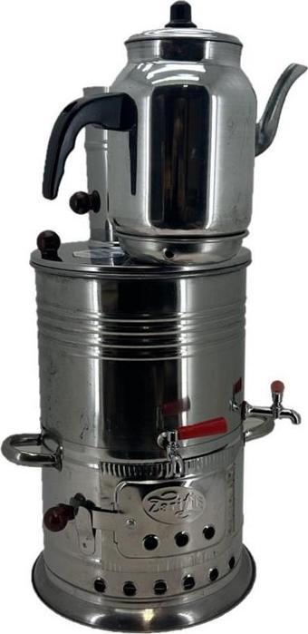 Paslanmaz 304 Çelik 5 litre Çift Hazneli Demlikli Semaver
