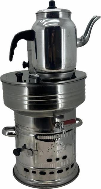 Paslanmaz 304 Çelik 7 litre Demlikli Semaver