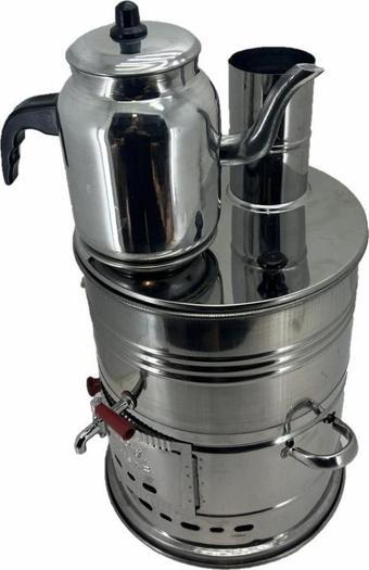 Paslanmaz 304 Çelik Demlikli 7 litre Semaver
