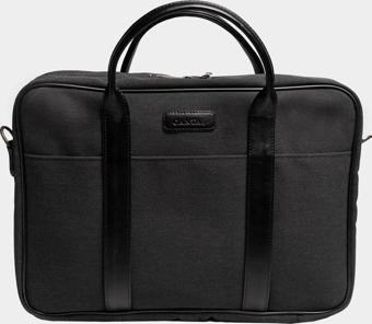 Retro Kanvas 35X23 Evrak ve Laptop Çantası 13 İnç Siyah