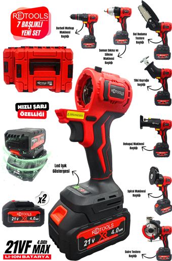 RETOOLS 7 BAŞLIKLI ŞARJLI SET ( KAFA DEĞİŞEN ) MODEL