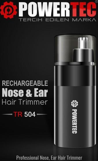 Powertec TR-504 Profesyonel Şarjlı Burun & Kulak Kılı Tıraş Makinesi (9600 RPM)
