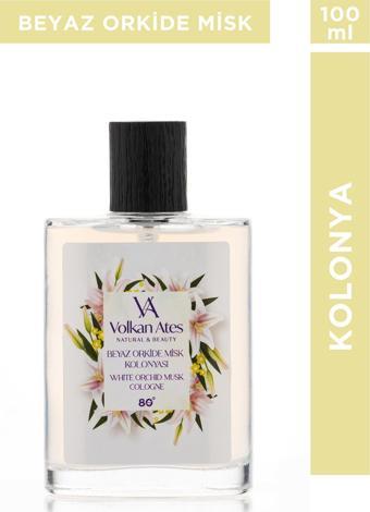 Volkan Ates Natural & Beauty Beyaz Orkide Misk Kolonyası Cam Şişe 100 ml