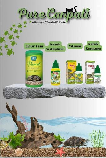 PureCanpati Kaplumbağa Bakım ve 22 gr Yem Seti(Vitamin,kabuk ve Su Düzenleyici)