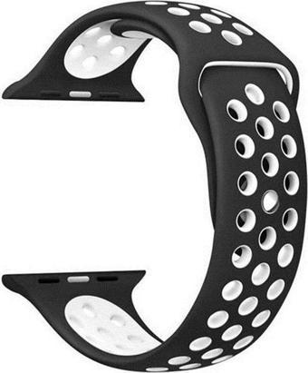 Apple Watch 7 45mm Kordon Delikli Çift Renk Silikon
