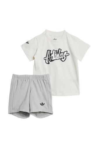 adidas Çocuk  Beyaz  Eşofman SHORT TEE SET JD1042