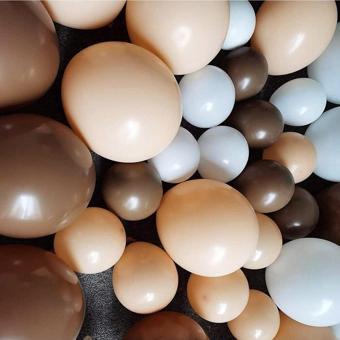 15li Balon: 5 Kahverengi 5 Mat Beyaz 5 Deniz Kumu Ten Rengi Pastel Balon