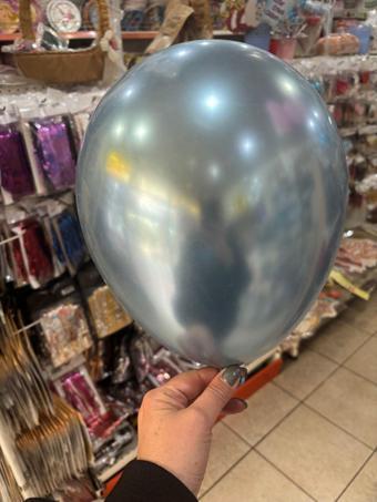 Açık Mavi Krom Balon 12" Inç 5 Adet