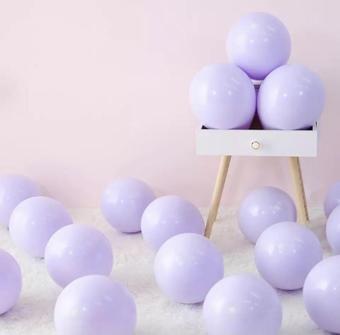 Makaron Balon 12" inç  LİLA  Renk 10 Adet