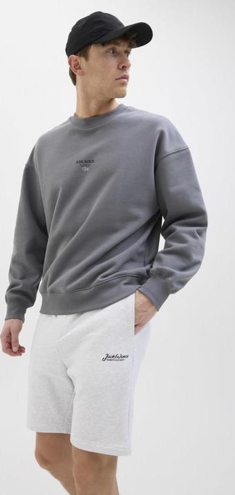 Jack&Jones JPSTGORDON BEAU SWEAT SHORTS MID BEYAZ MELANJ