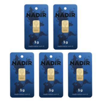 RimaGold 5 Adet 1 gr 24 Ayar NadirGold Gram Altın (Dikdörtgen)