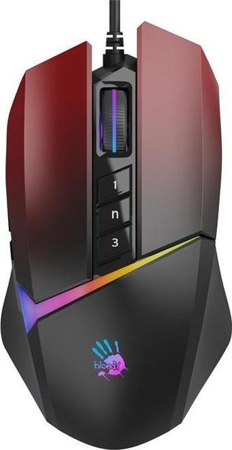 Bloody W60 Max RGB Optik Kablolu Oyuncu Mouse Kırmızı
