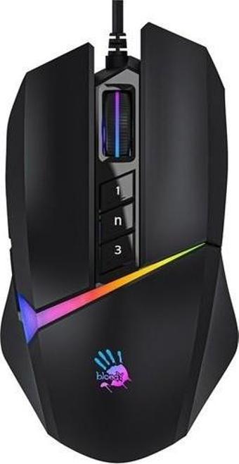 Bloody W60 Max RGB Optik Kablolu Oyuncu Mouse Siyah