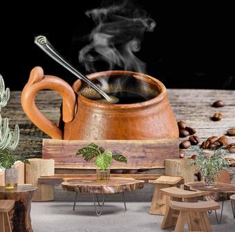 Fincanda Kahve Cafe Duvar Kağıdı Baskı