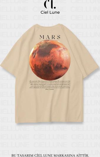 Nevermınd Unisex Kadın Erkek Mars Baskılı Özel Tasarım Oversize T-Shirt