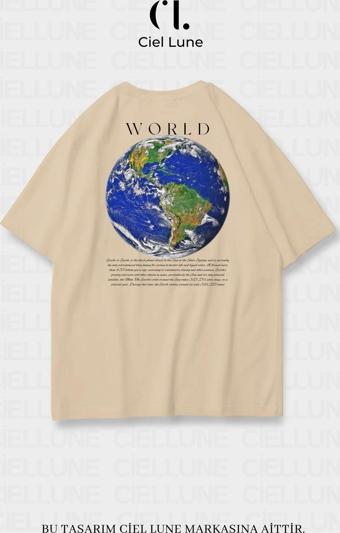 Nevermınd Unisex Kadın Erkek World Baskılı Özel Tasarım Oversize T-Shirt