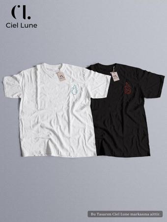 Nevermınd Unisex Ateş Ve Su Baskılı Sevgili Çift Kombini Tasarım Oversize Tshirt 2Li