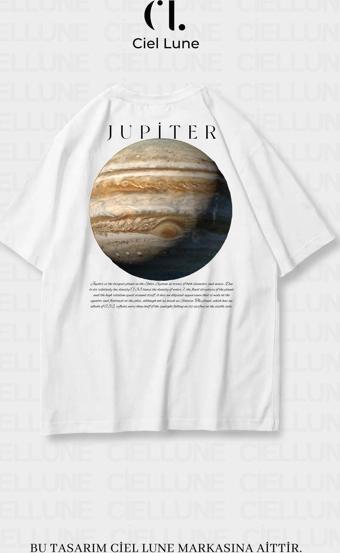 Nevermınd Unisex Kadın Erkek Jupiter Baskılı Özel Tasarım Oversize T-Shirt