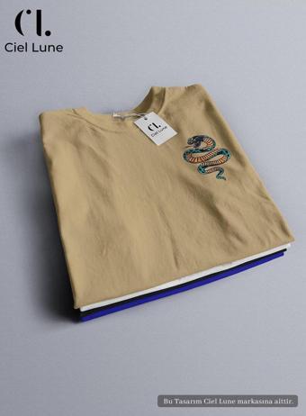 Nevermınd Unisex Retro Snake Özel Tasarım - Oversize T-Shirt