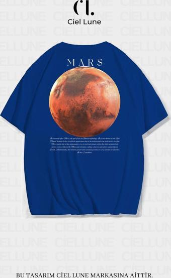 Nevermınd Unisex Kadın Erkek Mars Baskılı Özel Tasarım Oversize T-Shirt