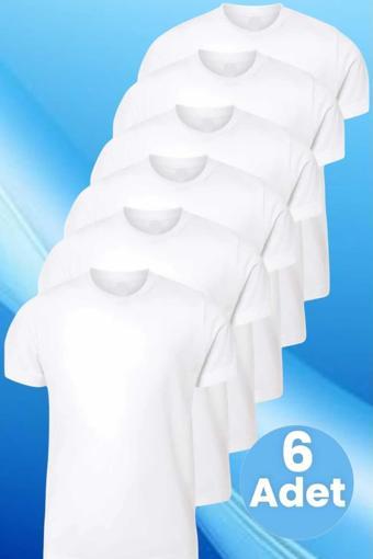 Uniquetrenders Erkek Çocuk %100 Pamuklu Sıfır Yaka 6'Lı Fanila Beyaz 2-3 Yaş