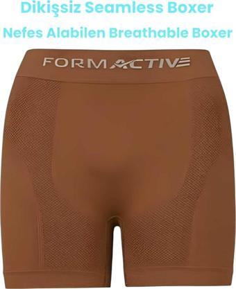 Uniquetrenders Erkek Dikişsiz/Seamless Nefes Alabilen Boxer Kahverengi M-L