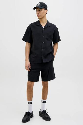 Jack & Jones Erkek Günlük Siyah Keten Şort - 12274758
