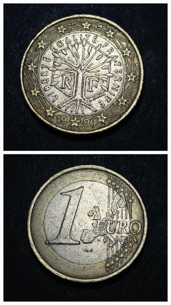 Escoines Koleksiyon 39963680d451acff06 1999 Fransa 1Euro ÇT/ÇÇT Eski Yabancı Madeni Para