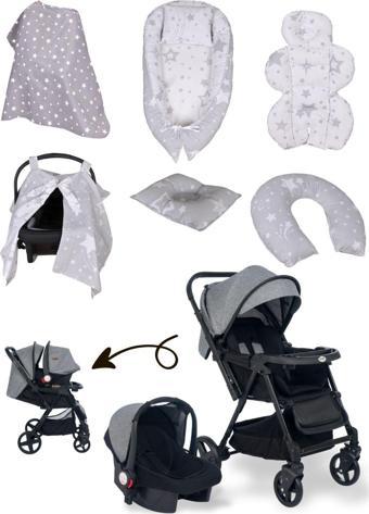 Joell 9Parça Bebek Seti / Trendy Bebek Arabası & Puset & 7'Li Tekstil Seti