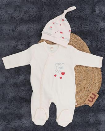 Miracool I Love Dad & Mom Baskılı Bebek Tulum – %100 Pamuk