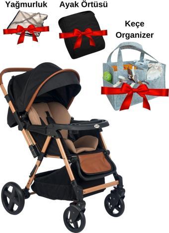 Joell Trendy Çift Yönlü Bebek Arabası / Keçe Organizer / Ayak Örtüsü / Yağmurluk
