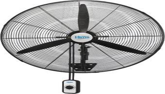 Hims HEF-DA650 190W 65 cm Siyah 3 Kanat Anahtarlı Sanayi Tipi Duvar Vantilatörü