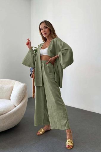Keten Kadın Salaş Kimono İkili Takim