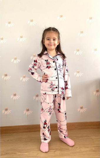 Riysgiyim Mickey Baskılı Kız Çocuk Pijama Takımı