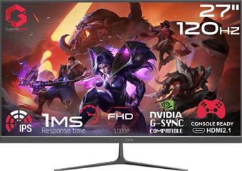 Gameon GOES27FHD120IPS 27" FHD, 120Hz, Mprt 0.5Ms, HDMI 2.1, PS5 Destekli IPS Çerçevesiz Siyah Oyuncu Monitörü