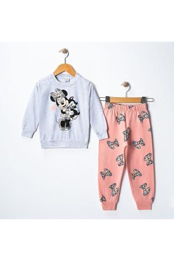 Riysgiyim Mickey Kurdela Baskılı Kız Çocuk Swetshirt Eşofman Takımı