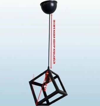 DMR Küp Çember Tekli Avize E-27 Siyah