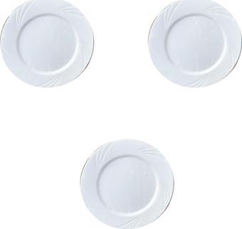 Kullan At Parti Davet Sunum Servis Plastik Sert Mika Tabak - 26 Cm. - Beyaz - 6 Adetlik 3 Paket