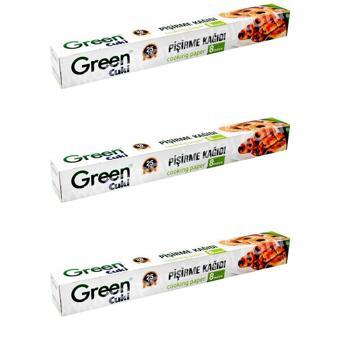 Green Cuki Yağlı Fırın Tepsi Pişirme Kızartma Kağıdı - 8 Metre -3 Kutu