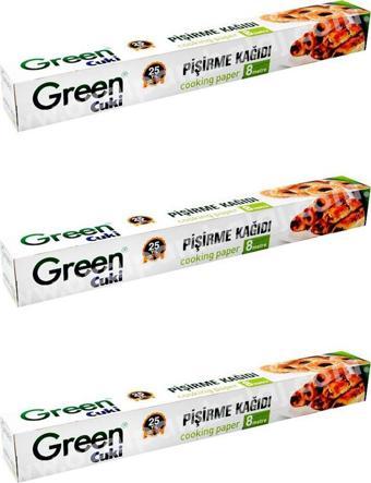 Green Cuki Yağlı Fırın Tepsi Pişirme Kızartma Kağıdı - 8 Metre -3 Kutu