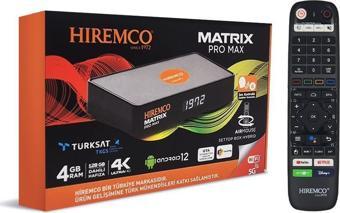 Hiremco Matrix Pro Max 4K 128GB Android 12 Uydu Alıcısı