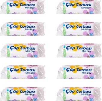 Canhome Beyaz Mini Küçük Boy 40x50 Cm. 30 Litre Çöp Torbası Poşeti - 40 Adetlik 10 Rulo