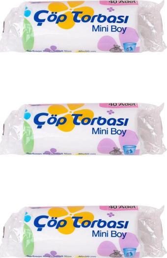 Canhome Beyaz Mini Küçük Boy 40x50 Cm. 30 Litre Çöp Torbası Poşeti - 40 Adetlik 3 Rulo