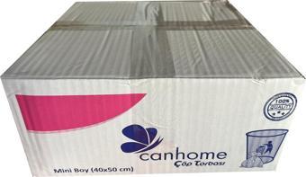 Canhome Beyaz Mini Küçük Boy 40x50 Cm. 30 Litre Çöp Torbası Poşeti - 40 Adetlik 50 Rulo - Koli