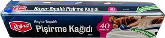 Roll-Up Kayar Bıçaklı Beyaz Yağlı Fırın Tepsi Pişirme Kızartma Kağıdı - 37 Cm. x 40 Metre - 1 Adet