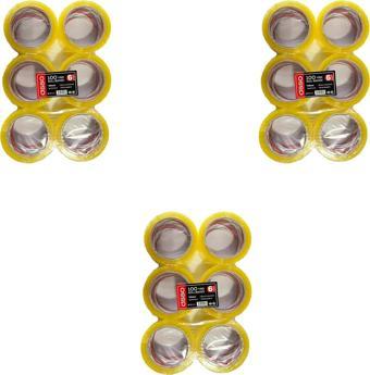 Osso Şeffaf Bant Ambalaj Koli Bandı - 100 YRD / 91.44 Metre - 43 mm - 6 Adetlik 3 Paket